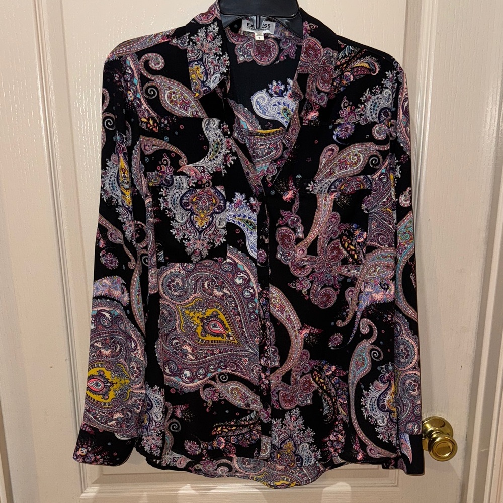 Express Multicolor Paisley Portofino Shirt